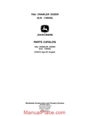 john deere 700j crawler dozer parts catalog page 1