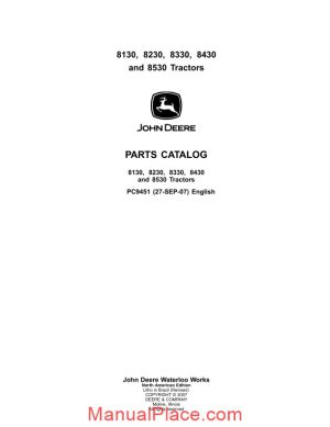 john deere 8130 8230 8330 8430 8530 tractor parts catalog page 1