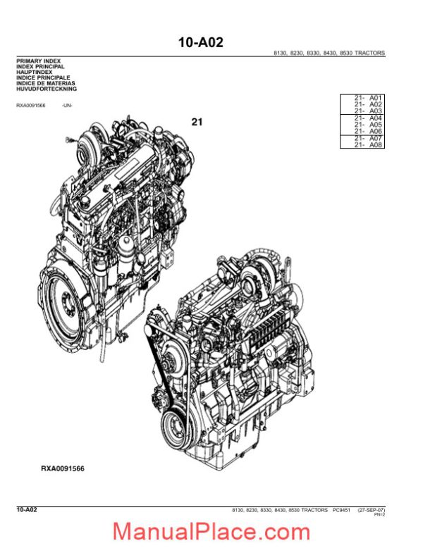 john deere 8130 8230 8330 8430 8530 tractor parts catalog page 4