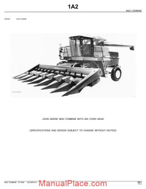 john deere 8820 combine parts catalog page 1