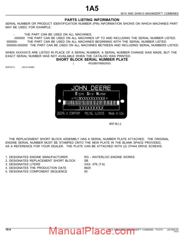 john deere 9510 parts catalog page 4