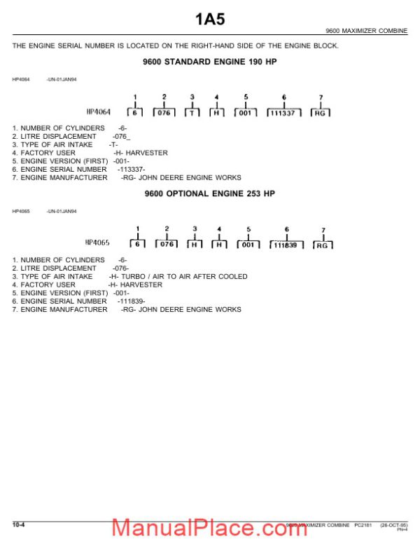 john deere 9600 parts catalog page 4