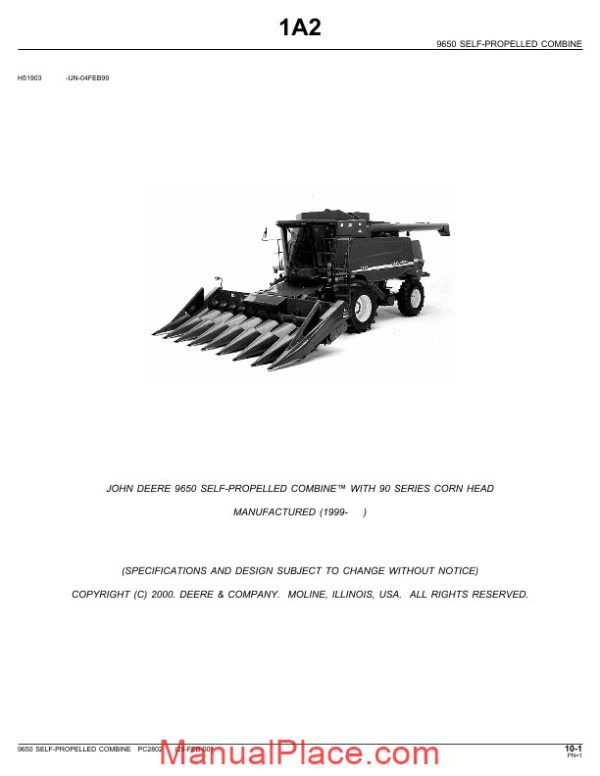 john deere 9650 parts catalog page 1