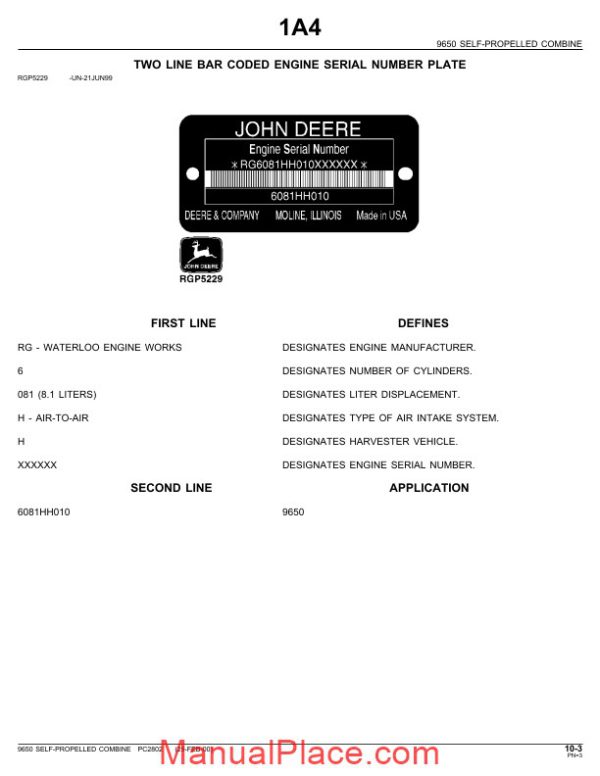 john deere 9650 parts catalog page 3