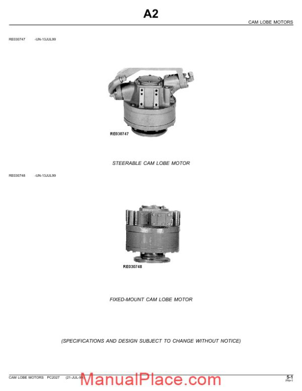 john deere cam lobe motors parts catalog page 1