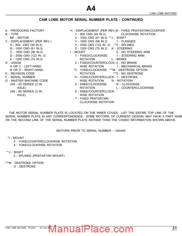 john deere cam lobe motors parts catalog page 3