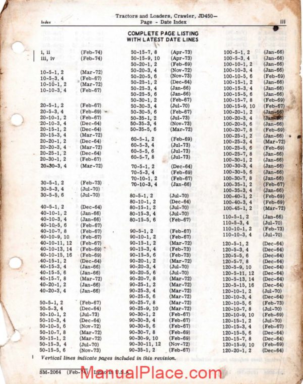 john deere crawler loader jd450 service manual page 3