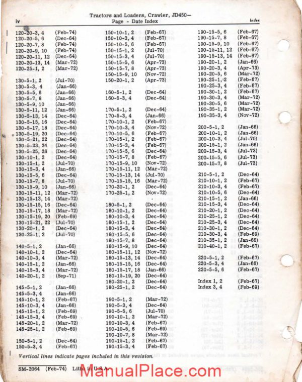 john deere crawler loader jd450 service manual page 4