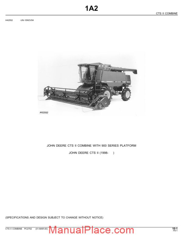 john deere cts ii parts catalog page 1