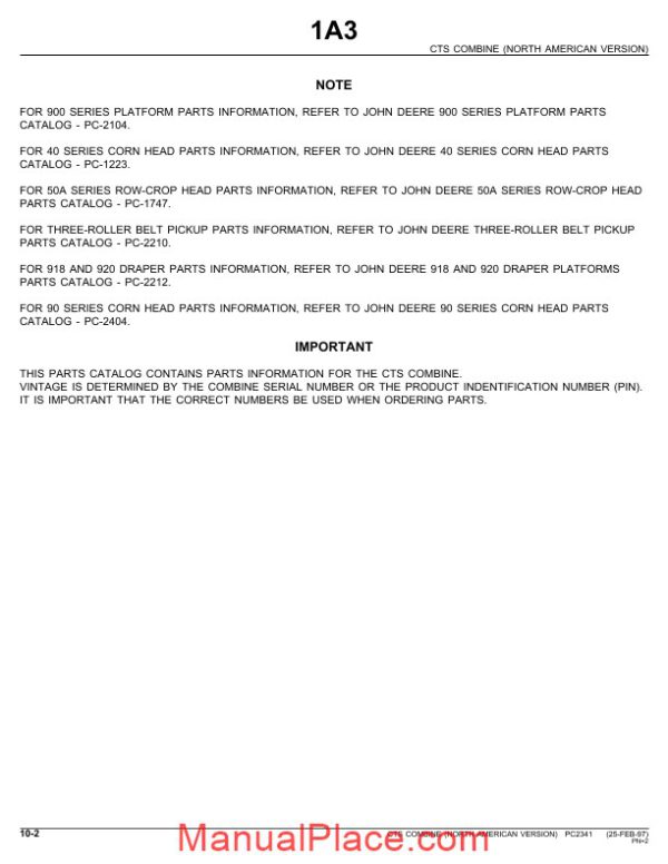 john deere cts parts catalog page 2