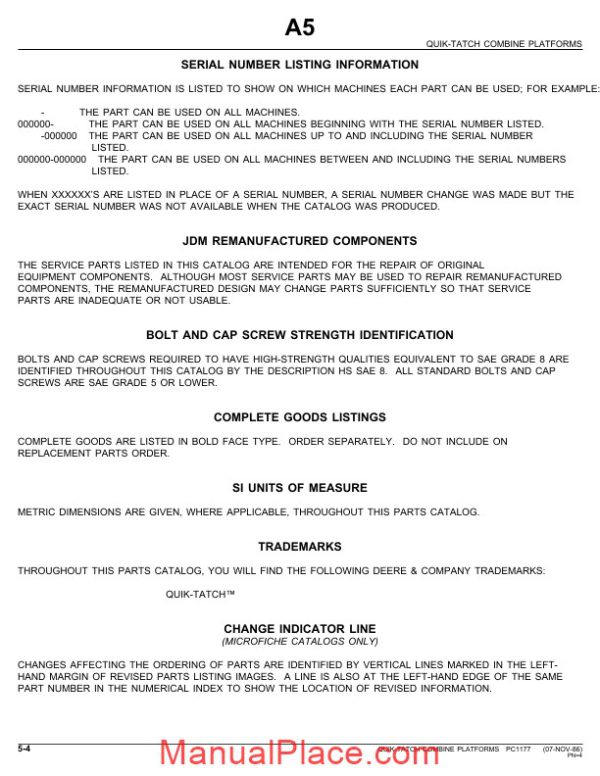 john deere cutting platform parts catalog page 4