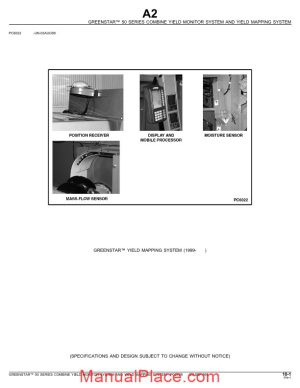 john deere greenstar yield mapping system 1999 parts catalog page 1