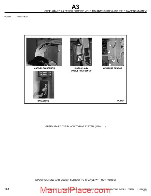 john deere greenstar yield mapping system 1999 parts catalog page 2