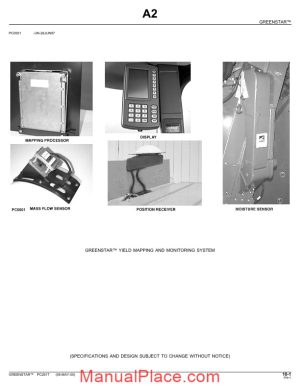 john deere greenstar yield mapping system parts catalog page 1