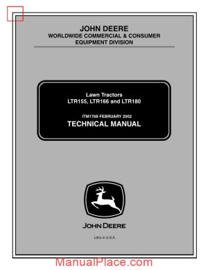 john deere ltr155 ltr166 ltr 180 lawn tractor service manual page 1