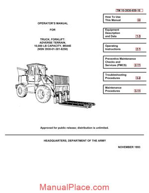 john deere m544e forklift truck operator manual page 1