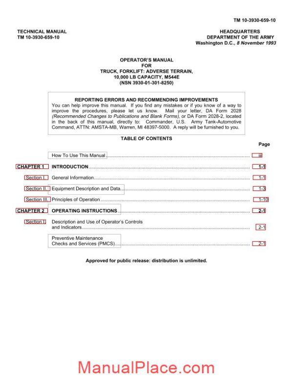 john deere m544e forklift truck operator manual page 2