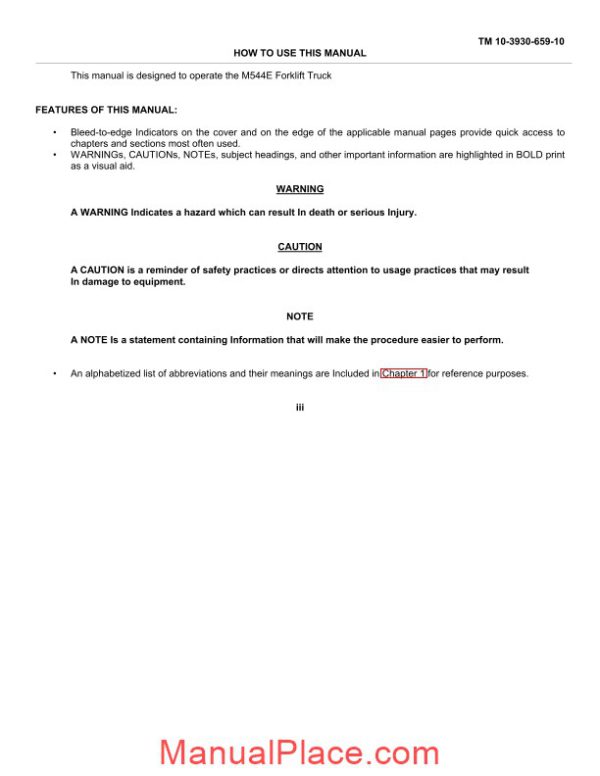 john deere m544e forklift truck operator manual page 4