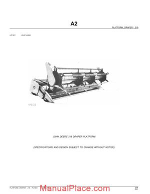 john deere platform draper 218 parts catalog page 1