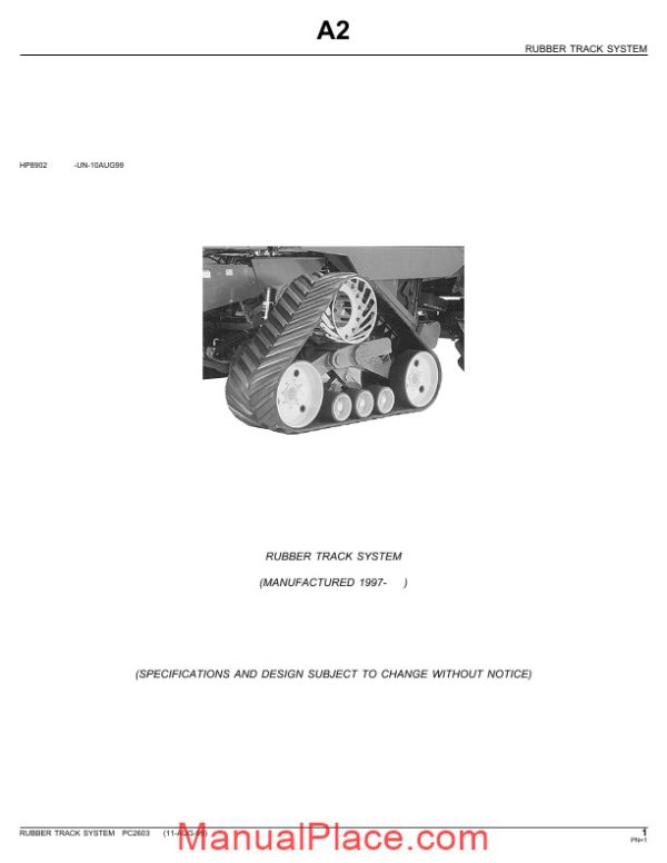 john deere rubber track system parts catalog page 1