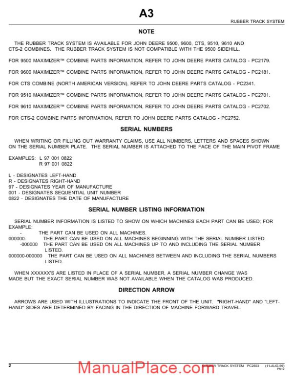 john deere rubber track system parts catalog page 2