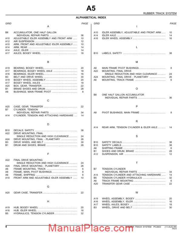 john deere rubber track system parts catalog page 4