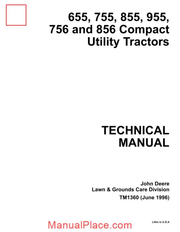 john deere tractor tm1360 technical manual page 1