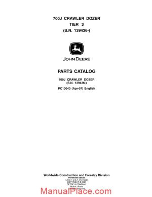 john deree 700j tier 3 crawler parts catalog page 1