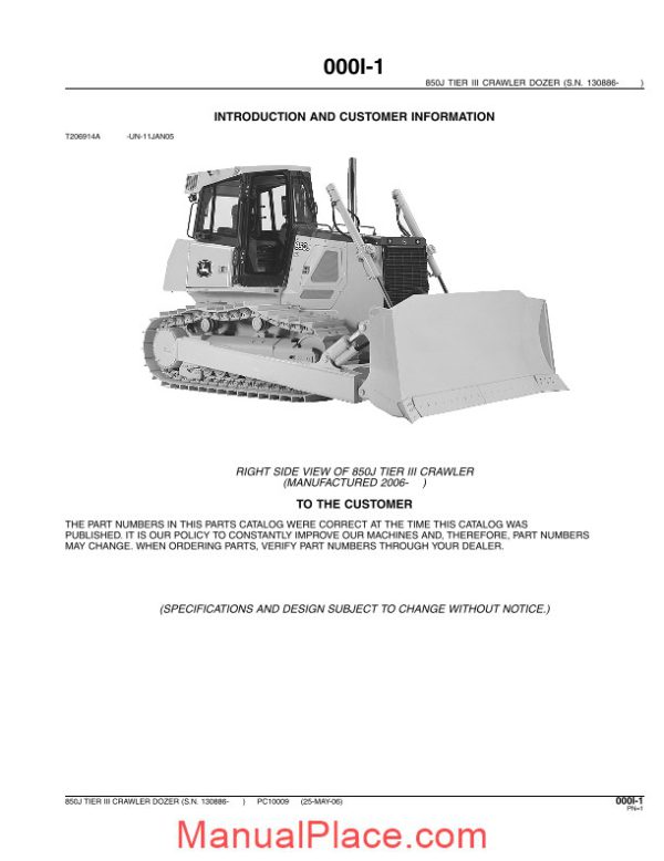 john deree 850j tier 3 crawler parts catalog page 3