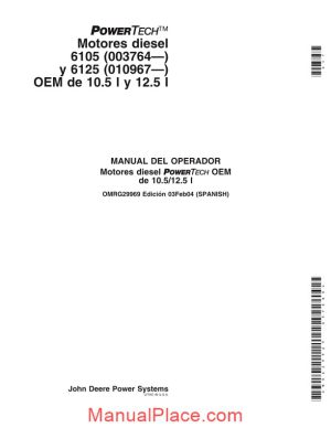 john deree motor 10 5l 6103 6105 maintenance manual page 1