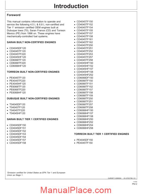 john deree powertech 4 5l 6 8l operator manual page 2