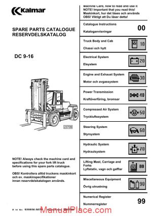 kalmar dc9 16 spare parts catalogue page 1