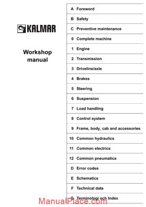 kalmar dce90 180 dce 70 23e3 70 35e4 2006 workshop manual page 1