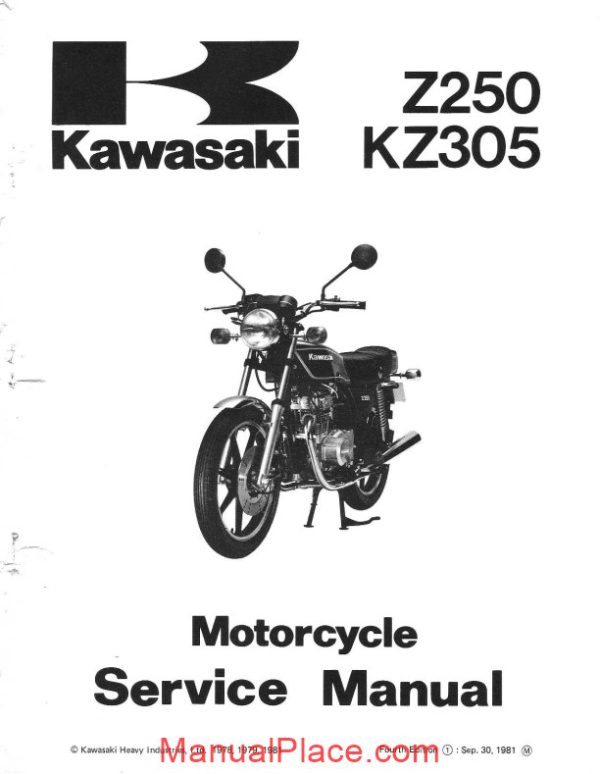 kawasaki kz 250 305 79 a 82 service manual page 4