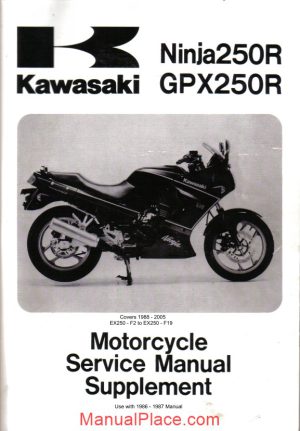 kawasaki ninja gpx250r 1988 2005 supplementary service manual page 1