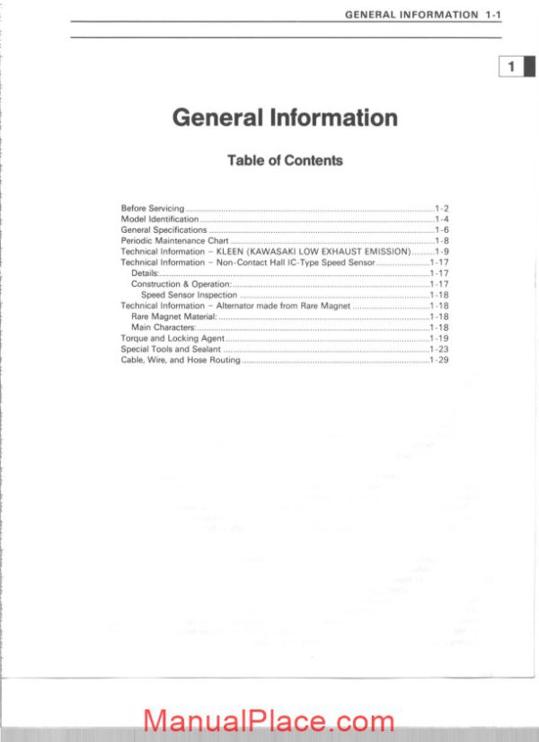 kawasaki zx9r workshop manual page 1