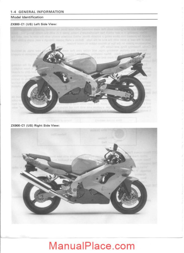 kawasaki zx9r workshop manual page 4