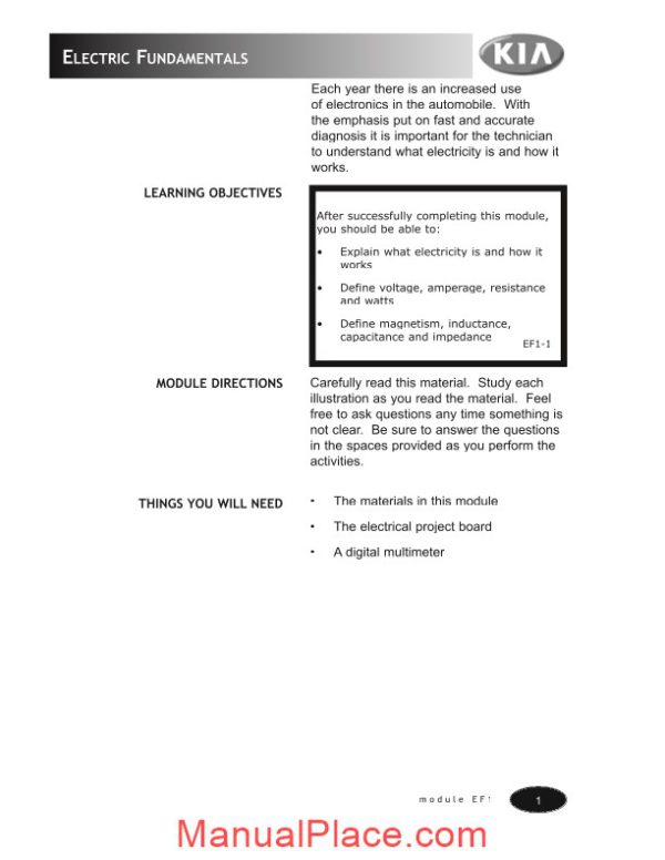 kia booklet electrical fundamentals page 2