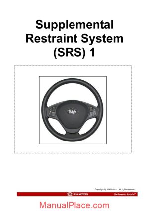 kia training step 1 supplemental restraint system srs 1 2009 page 1