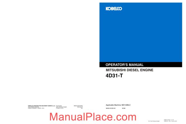 kobelco 4d31 t mitsubishi diesel engine page 1