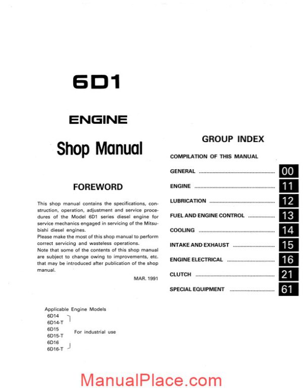 kobelco 6d1 mitsubishi diesel engine page 4