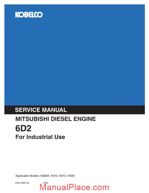 kobelco 6d2 engine k909a k910 k912 k935 page 1