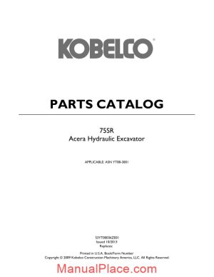 kobelco 75sr acera hydraulic excavator asn yt08 3001 page 1