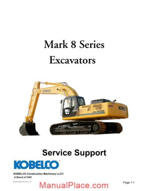 kobelco america mark 8 series shop manual page 1