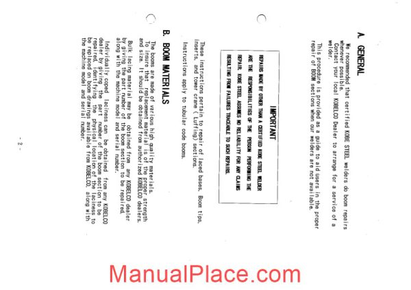 kobelco crane 3 boom repair guidance page 2