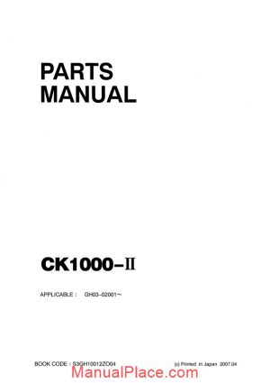 kobelco crawler crane ck1000 2f parts manual s3gh10012zo04 page 1