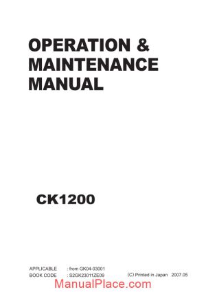 kobelco crawler crane ck1200 1f crane operator maintenance s2gk23001ze09 page 1