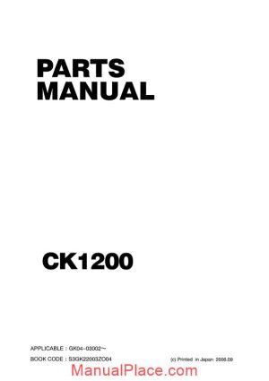 kobelco crawler crane ck1200 1f parts manual s3gk22003zo04 page 1