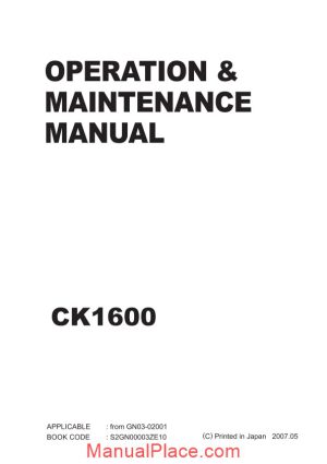 kobelco crawler crane ck1600 1f crane operator maintenance s2gn00003ze10 page 1