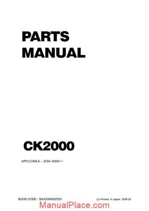 kobelco crawler crane ck2000 1f parts manual s3jc00003zo01 page 1